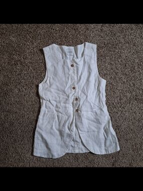 POSSE White Nancy Linen Gilet Vest Top Size Small